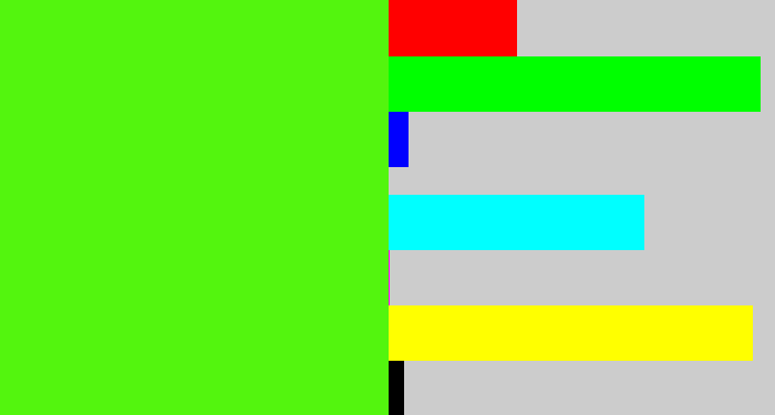 Hex color #53f50e - bright lime green