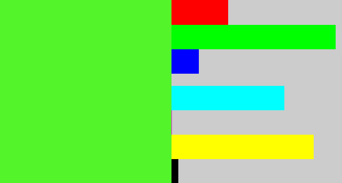 Hex color #53f52a - toxic green