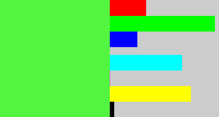 Hex color #53f540 - light neon green
