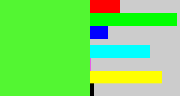 Hex color #53f632 - toxic green