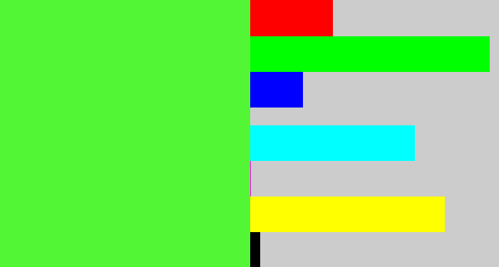 Hex color #53f635 - toxic green