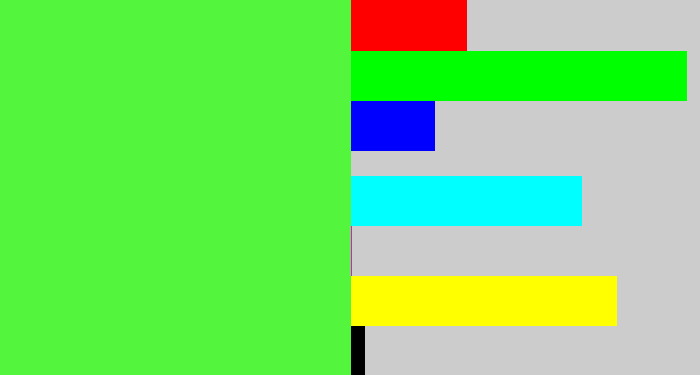 Hex color #53f63c - light neon green