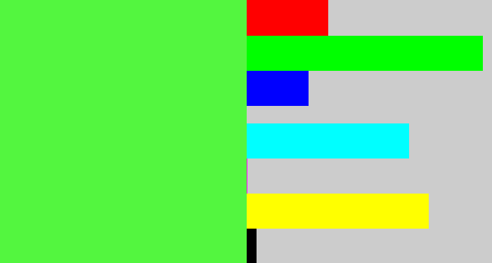 Hex color #53f63f - light neon green