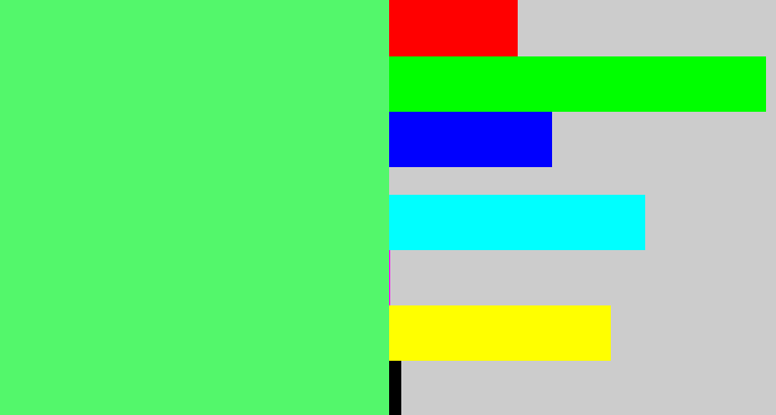 Hex color #53f76b - light bright green