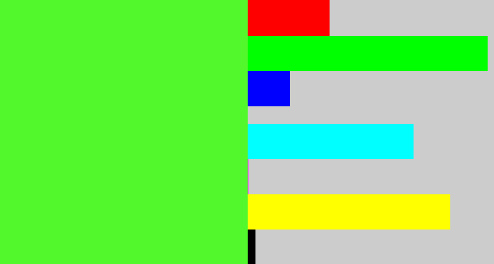 Hex color #53f82c - toxic green