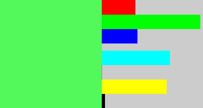 Hex color #53f85a - light bright green