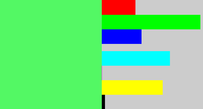 Hex color #53f864 - light bright green