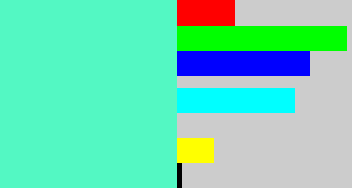 Hex color #53f8c3 - light greenish blue