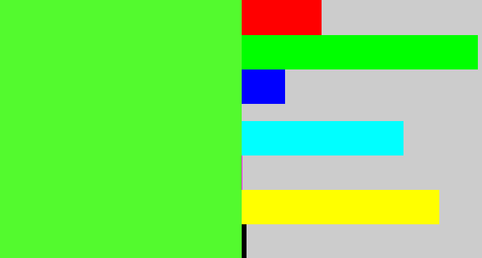 Hex color #53fa2e - toxic green