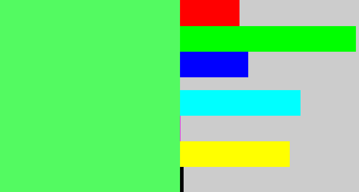 Hex color #53fa61 - light bright green