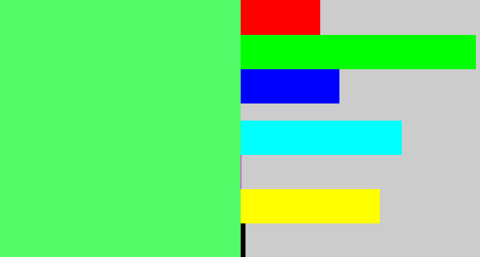 Hex color #53fb69 - light bright green