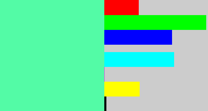 Hex color #53fba6 - light green blue