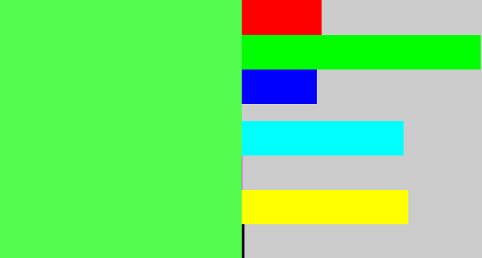 Hex color #53fc4f - light neon green