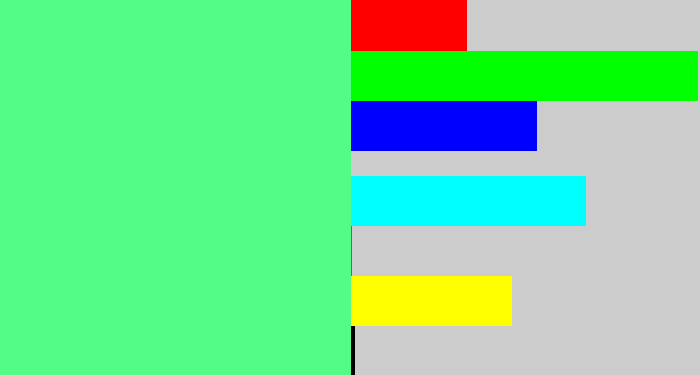 Hex color #53fc87 - sea green