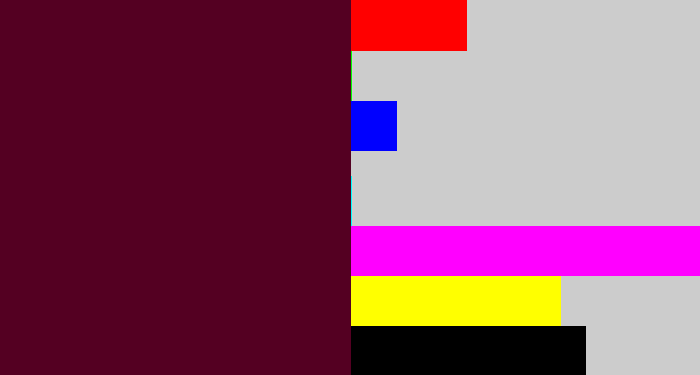 Hex color #540022 - burgundy