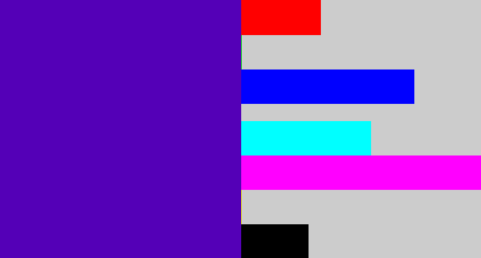 Hex color #5400b7 - violet blue
