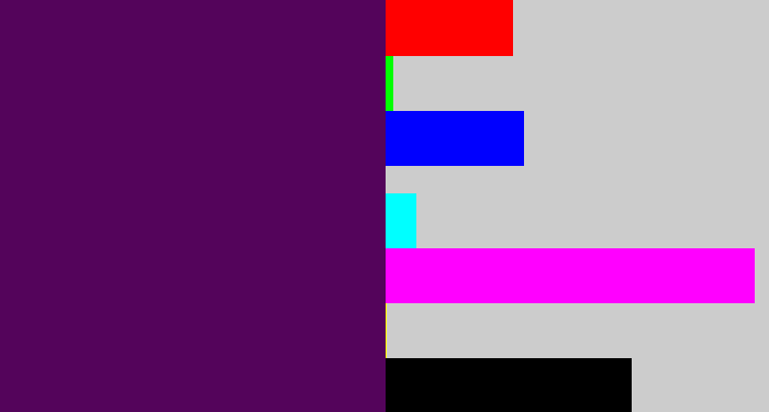 Hex color #54045b - plum purple
