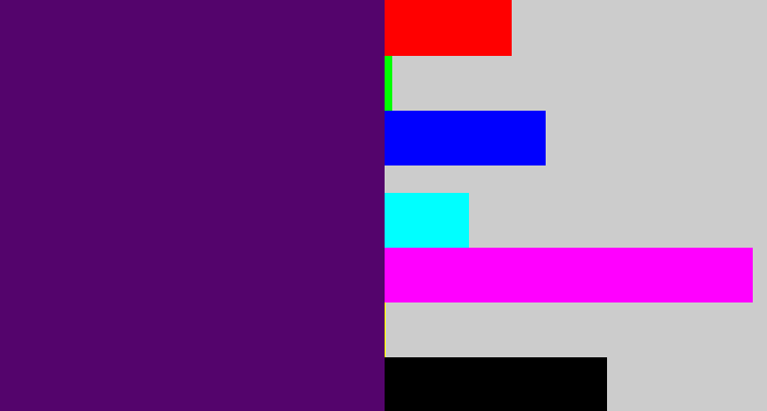 Hex color #54046c - royal purple