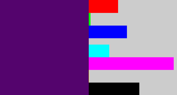 Hex color #54046d - royal purple