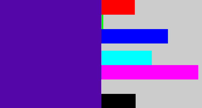 Hex color #5406a9 - violet blue