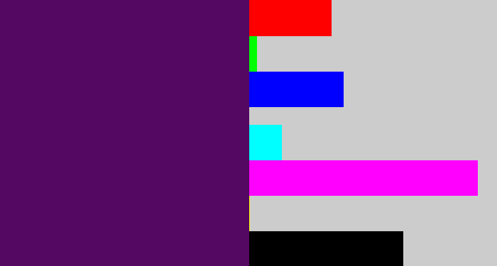 Hex color #540861 - royal purple