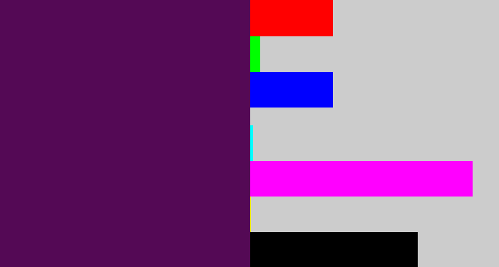 Hex color #540955 - plum purple