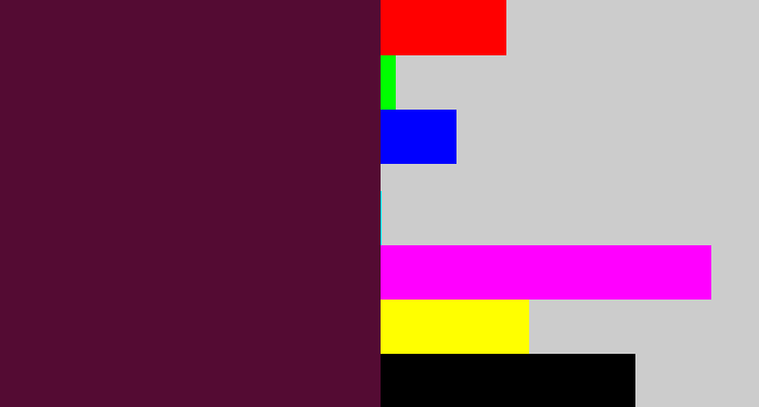 Hex color #540b33 - plum