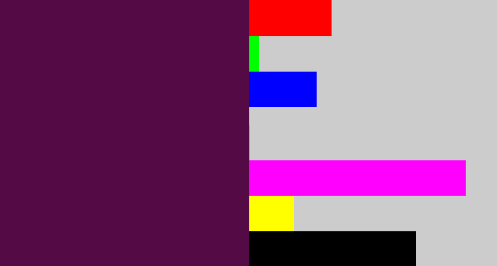 Hex color #540b45 - plum