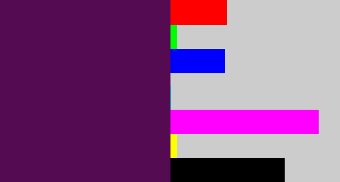 Hex color #540b51 - plum purple
