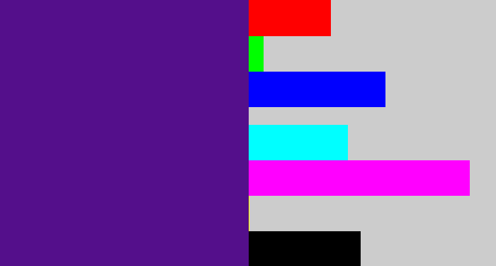 Hex color #540f8b - indigo
