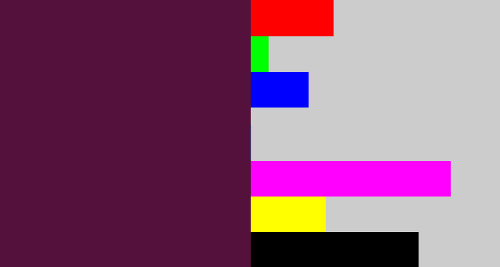 Hex color #54113b - plum
