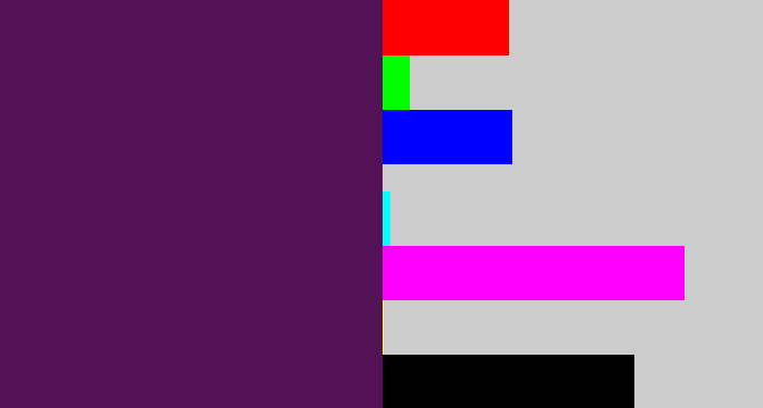 Hex color #541256 - grape purple