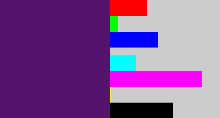 Hex color #54136d - royal purple