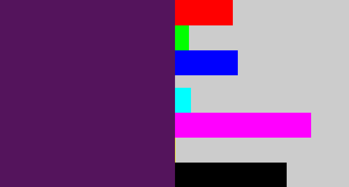 Hex color #54145c - grape purple