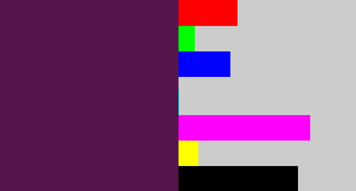 Hex color #54164b - grape purple