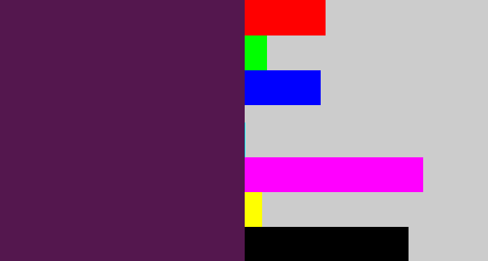 Hex color #54174e - grape purple