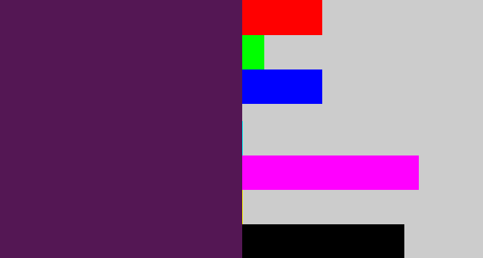 Hex color #541754 - grape purple