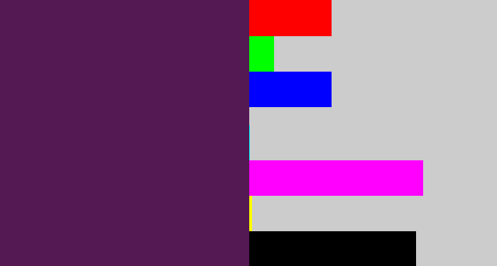 Hex color #541953 - grape purple