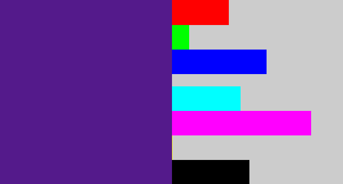 Hex color #541a8b - indigo