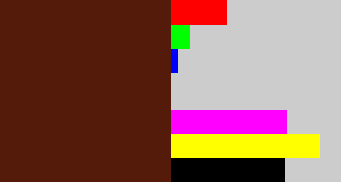 Hex color #541b0b - chocolate brown