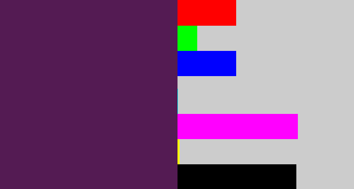 Hex color #541b53 - grape purple