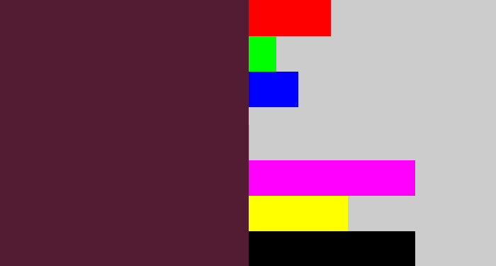 Hex color #541c32 - plum
