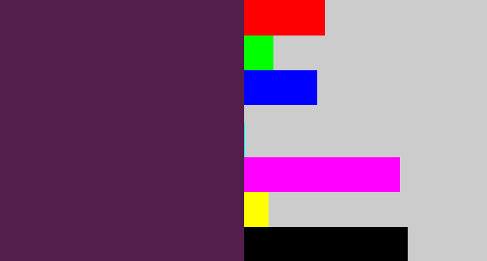 Hex color #541e4c - grape purple