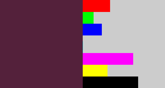 Hex color #54213b - plum