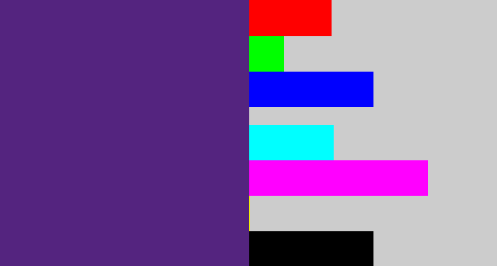 Hex color #54247f - darkish purple