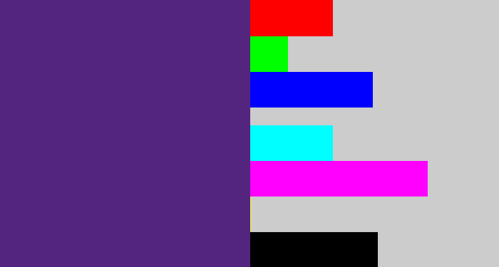 Hex color #54257e - darkish purple