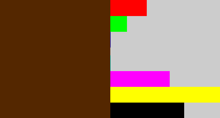 Hex color #542700 - brown