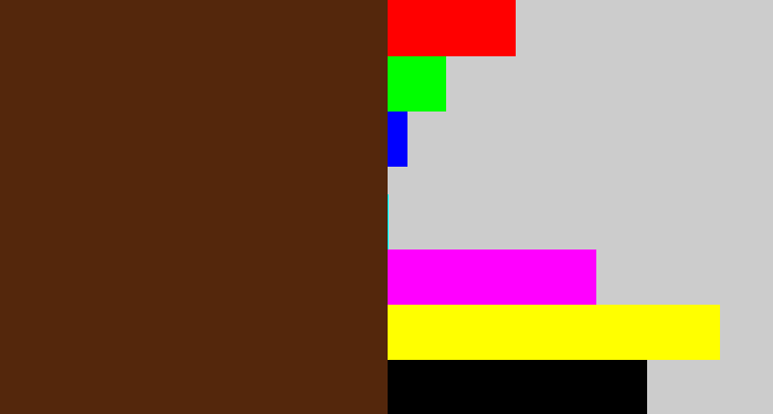 Hex color #54270c - brown
