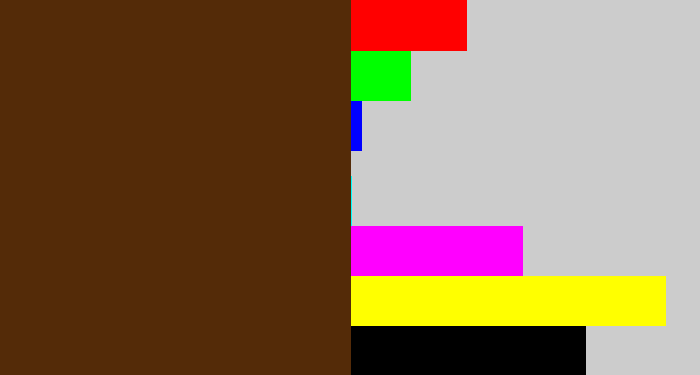 Hex color #542b08 - brown