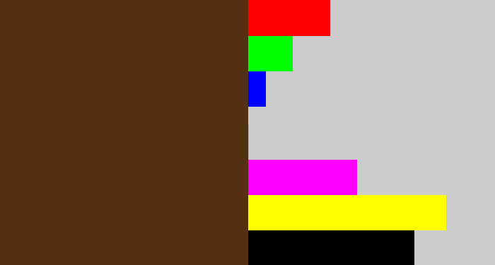 Hex color #542f11 - brown